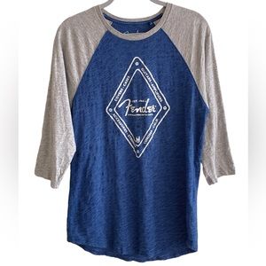 Lucky Brand Blue and Gray Raglan Shirt